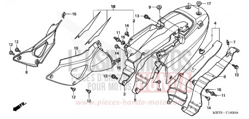 MOULURE DE SIEGE/COUVERCLE LATERAL XL1000VA4 de 2004
